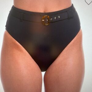 NWT La Blanca sunshine 79 Wanderlust solid high waist bottoms -Black. Size 8.